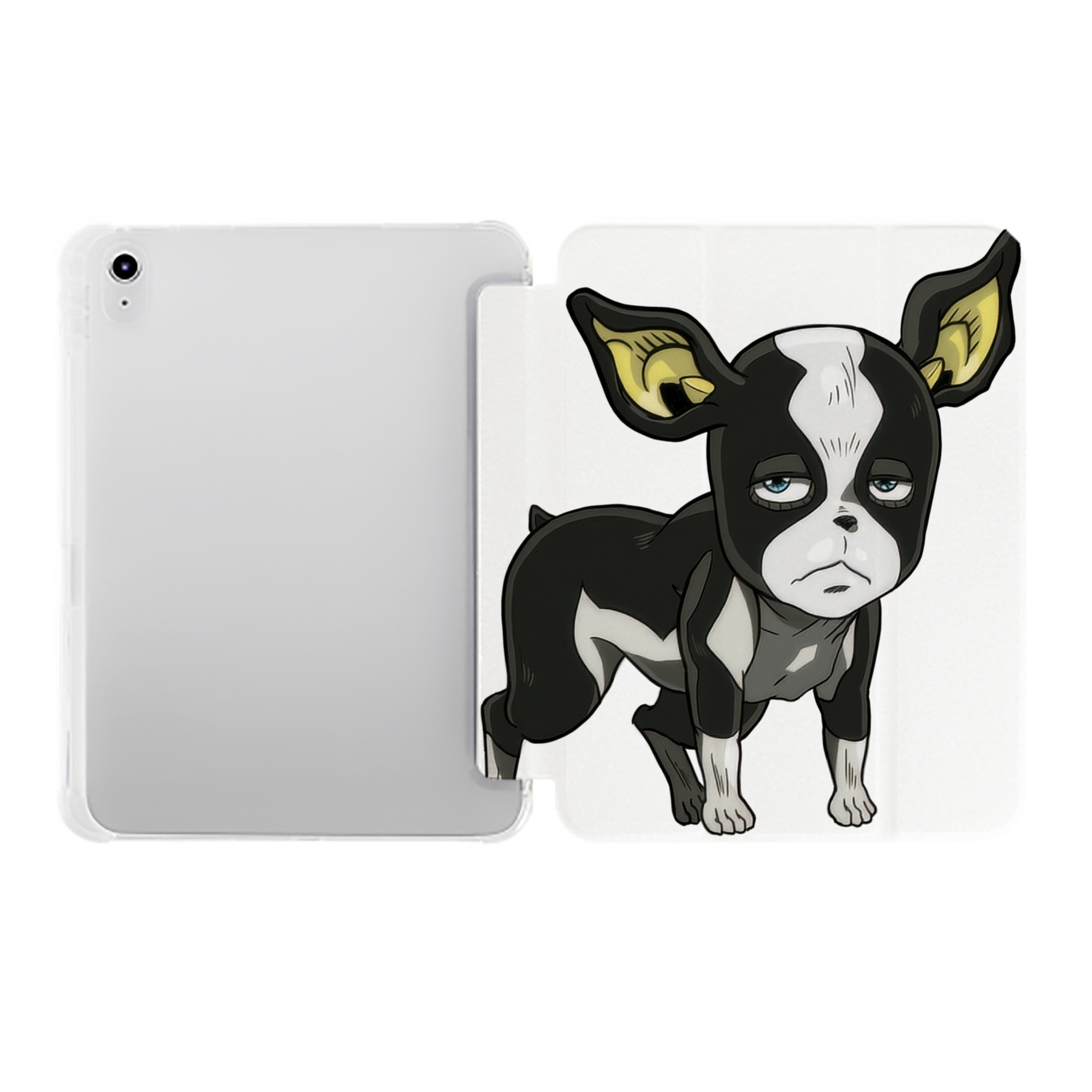 （画像用） ジョジョの奇妙な冒険 イギー JoJo's Bizarre Adventure Iggy IPad ケース ペン収納付き 三つ折りスタンド PUレザー×シリコン 対応機種9.5/10.5/10.9インチ